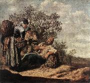 MOLYN, Pieter de Landscape with Conversing Peasants sg oil on canvas